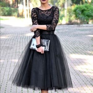NWT Black Tulle A-Line Tutu Skirt
